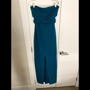 Lulus Teal "Own The Night" Strapless Maxi